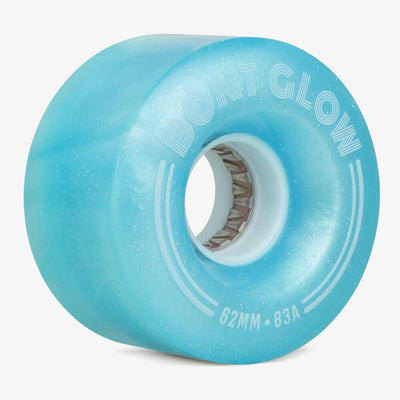 Bont Wheels-quad Set of 4 / Tickle Blue Glow Light Up LED Roller Skate Wheels
